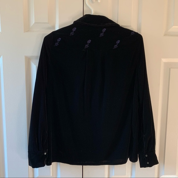 NWT MAJE Embroidered Velvet Shirt - Picture 3 of 9